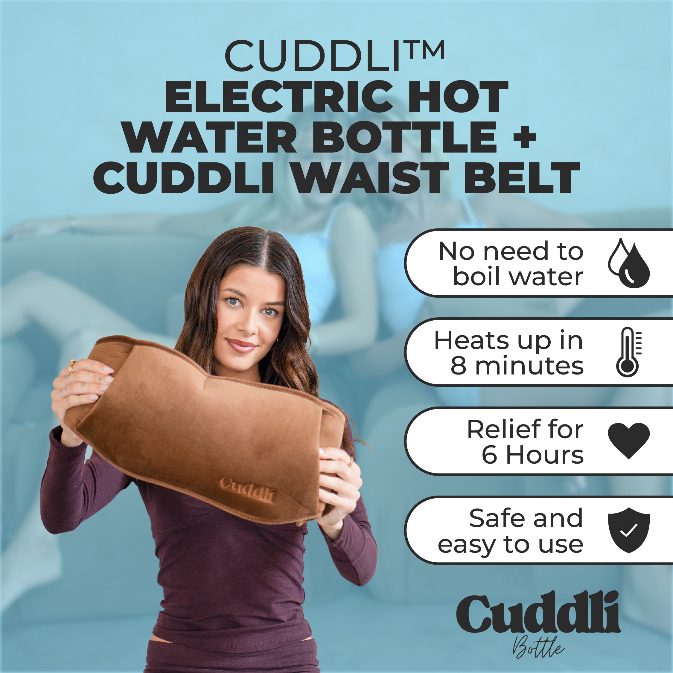 Cuddli™ - Electric Hot Water Bottle + Cuddli Waist Belt